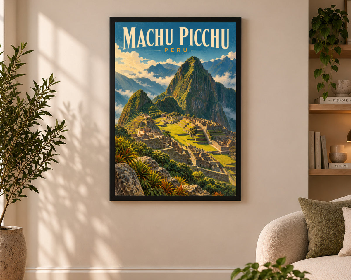 Machu Picchu Peru – Vintage Travel Poster Art Print