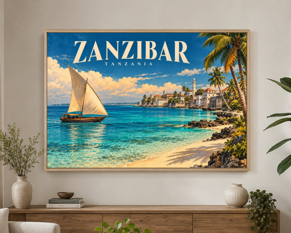 Zanzibar – Vintage Travel Seascape Poster