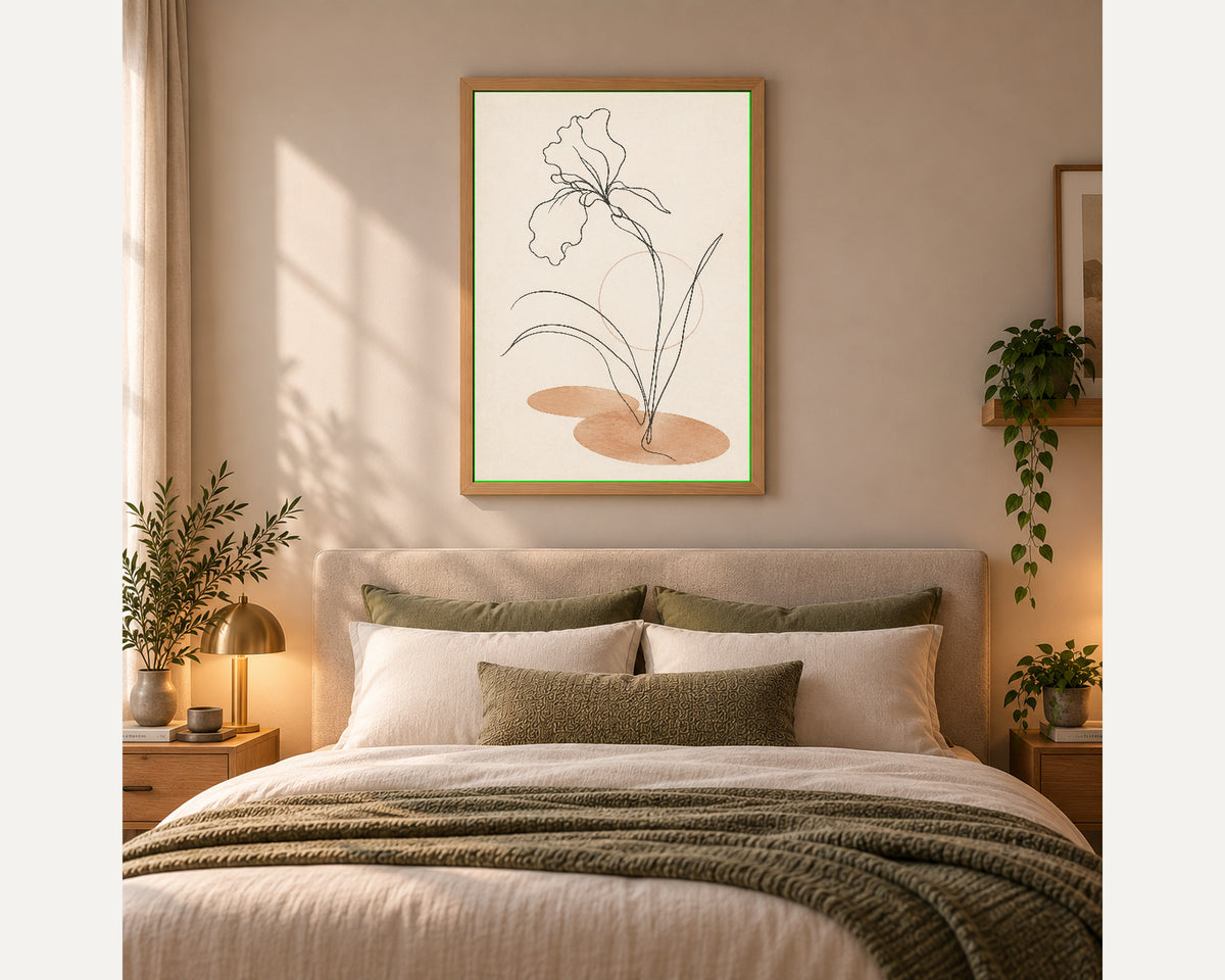 Minimal Floral Line Study – Botanical Minimalist Art Print