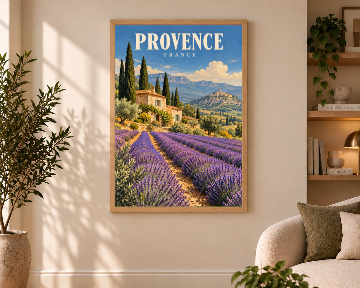Provence Lavender Fields – Vintage Travel Poster Wall Art