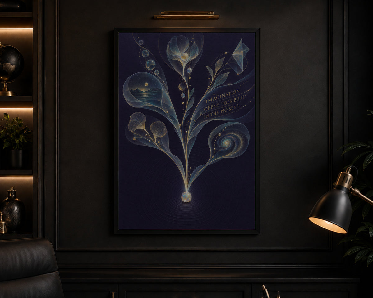 Imagination Opens Possibility – Celestial Floral Art Print