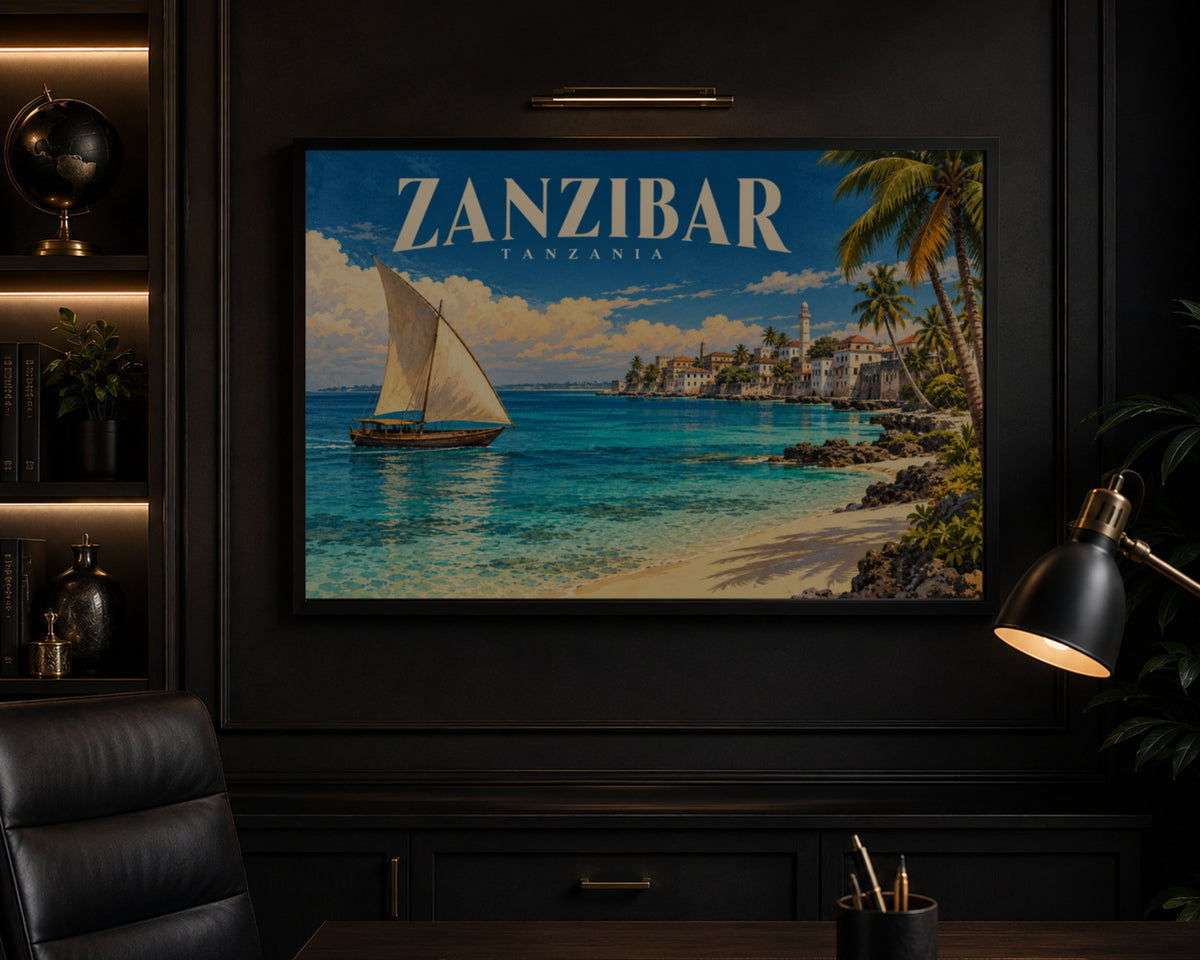 Zanzibar – Vintage Travel Seascape Poster