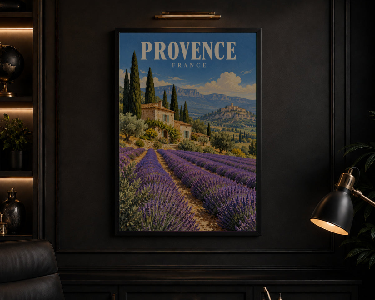 Provence Lavender Fields – Vintage Travel Poster Wall Art