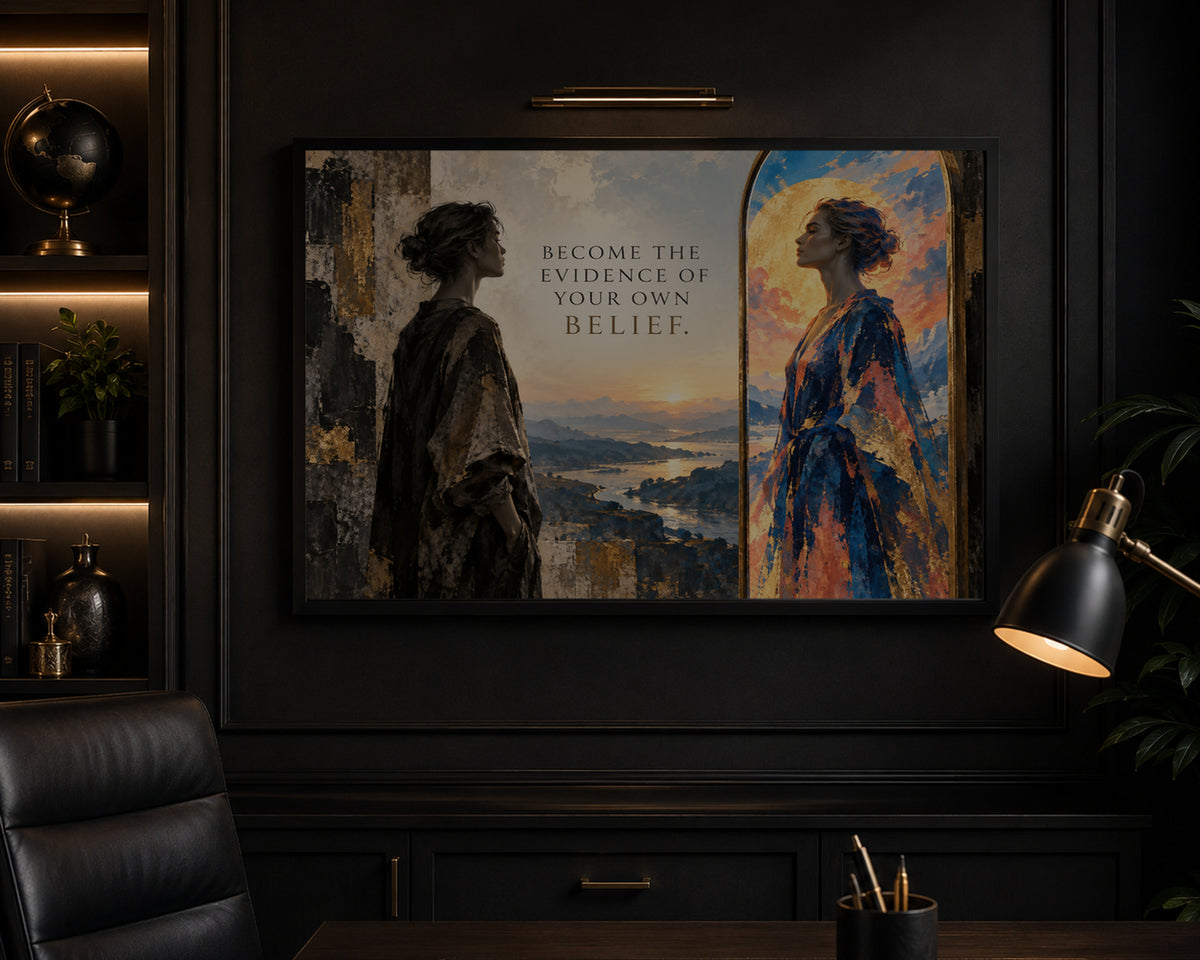Become the Evidence – Self-Belief Mirror Quote Art Print