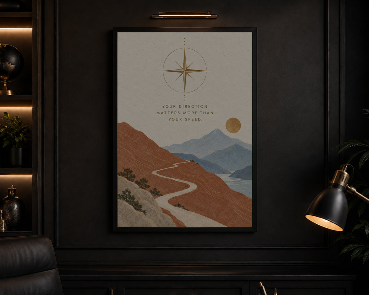 Your Direction Matters – Vintage Compass Journey Art Print