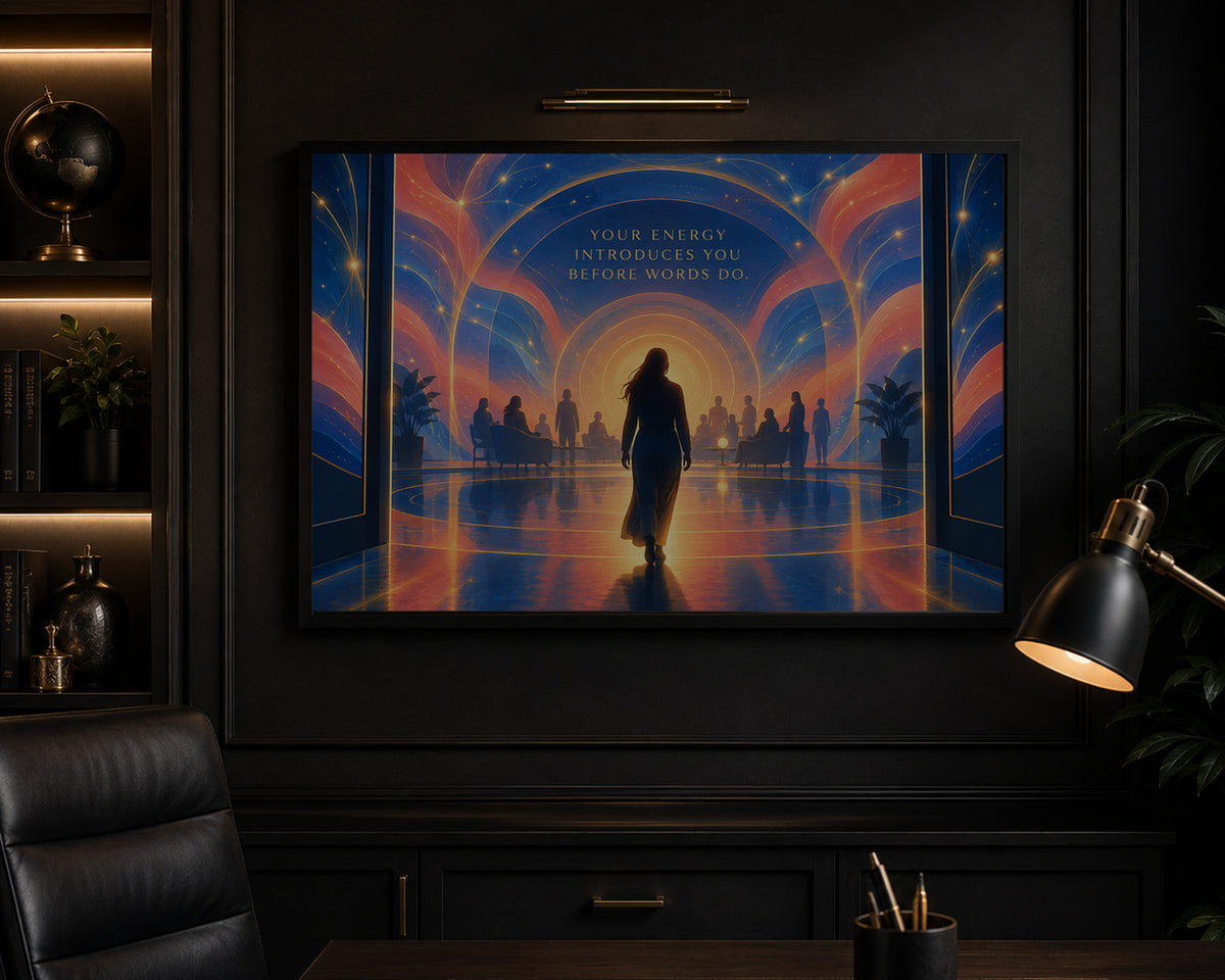 Your Energy Introduces You Before Words Do. – Glowing Silhouette Inspirational Wall Art