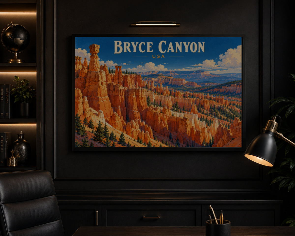 Bryce Canyon USA – Retro Travel Poster Art Print
