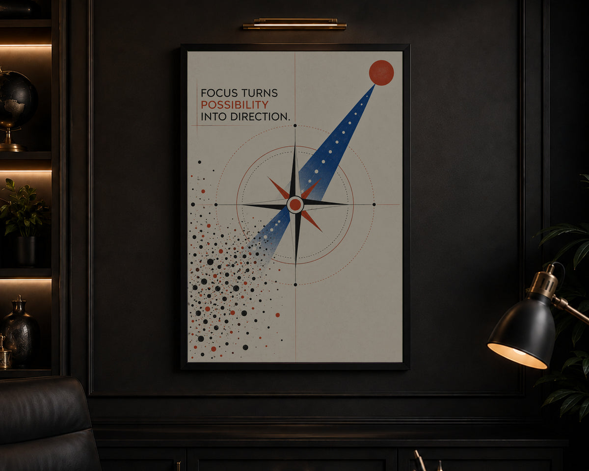 Focus Turns Possibility – Motivational Geometric Wall Art Poster