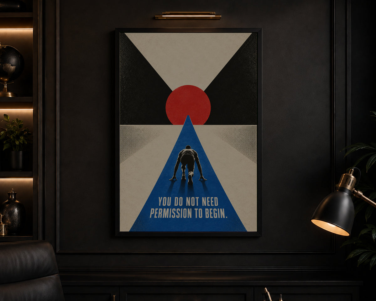Start Without Permission – Motivational Running Poster