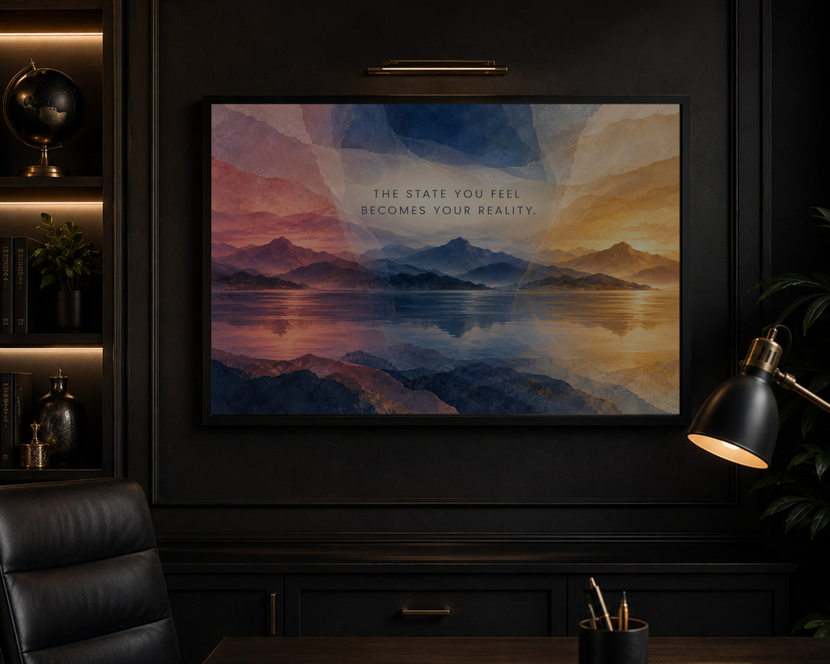 The State You Feel – Mountain Reflection Inspirational Wall Art