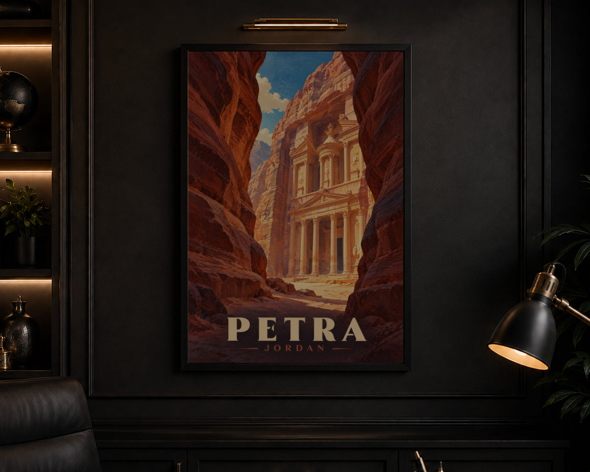 Petra Jordan Canyon Temple – Travel Destination Wall Art
