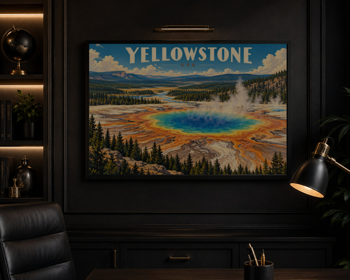 Yellowstone Geyser Basin – Vintage Travel Poster Art Print