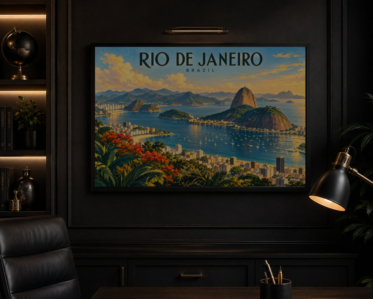 Rio de Janeiro Panorama – Vintage Travel Poster Art Print