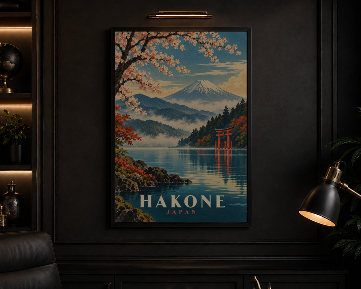 Hakone Japan – Mount Fuji Cherry Blossom Travel Poster