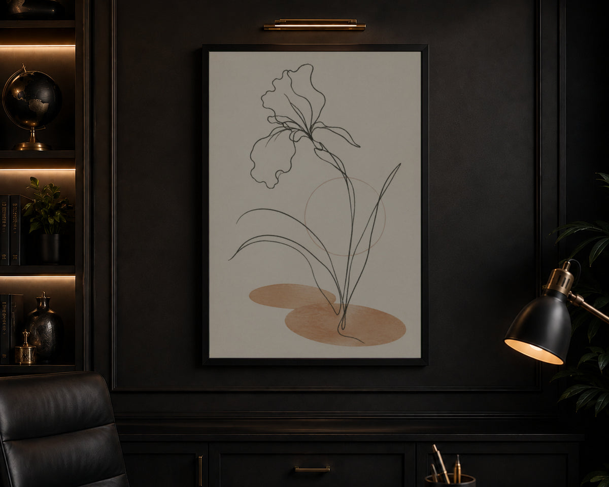 Minimal Floral Line Study – Botanical Minimalist Art Print