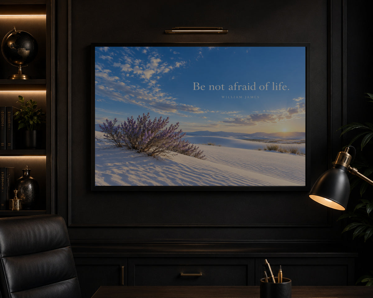 Be Not Afraid of Life – Desert Dunes Quote Art Print