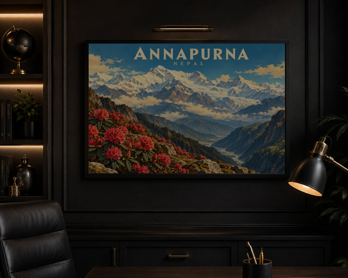 Annapurna Nepal – Vintage Travel Mountain Wall Art