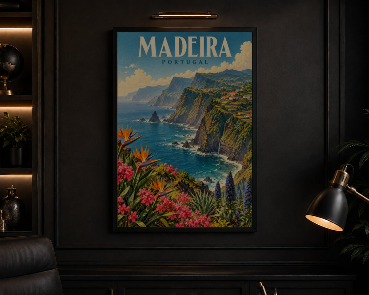 Madeira Coast Poster – Vintage Travel Landscape Wall Art