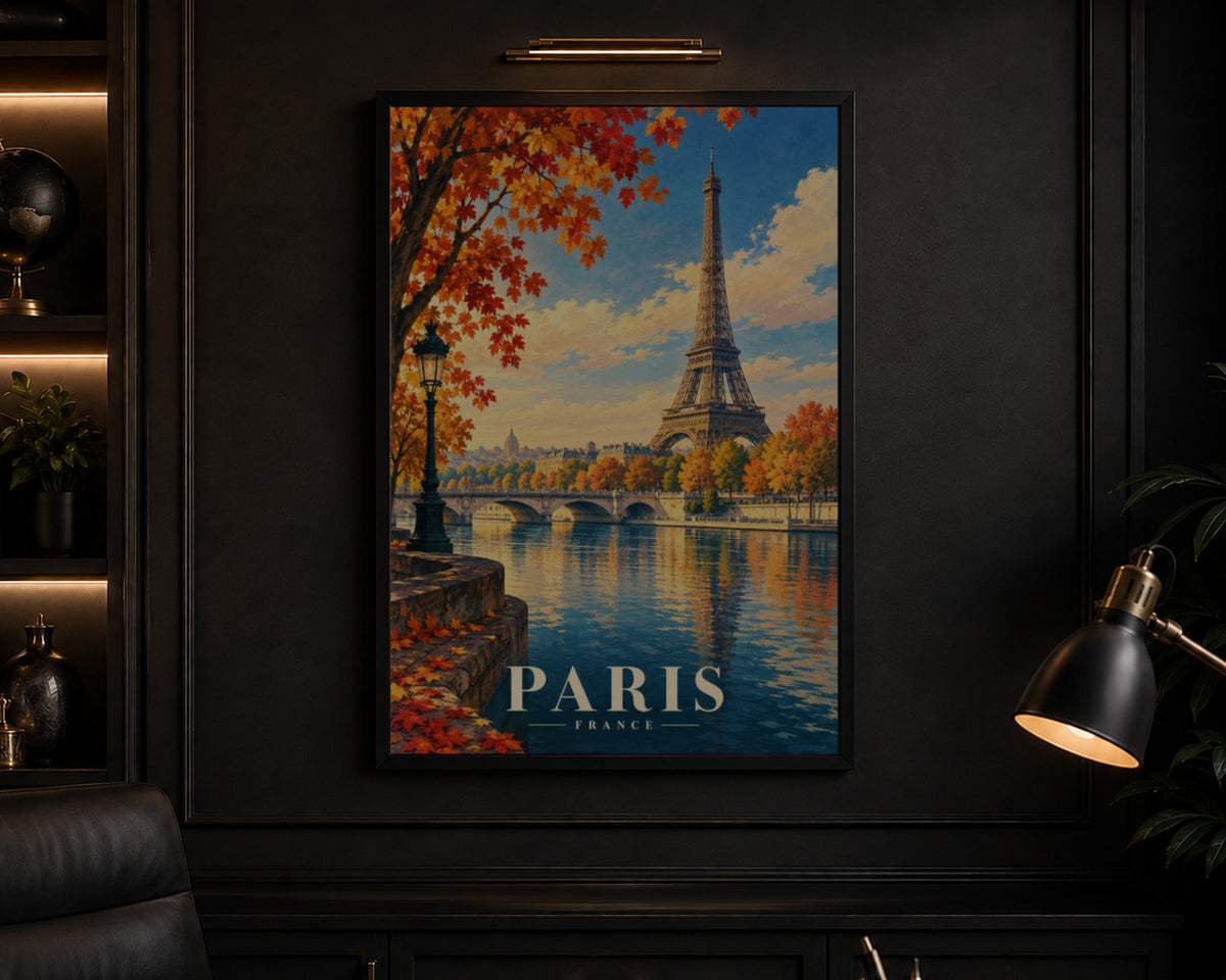 Paris Autumn Eiffel Tower – Vintage Travel Poster