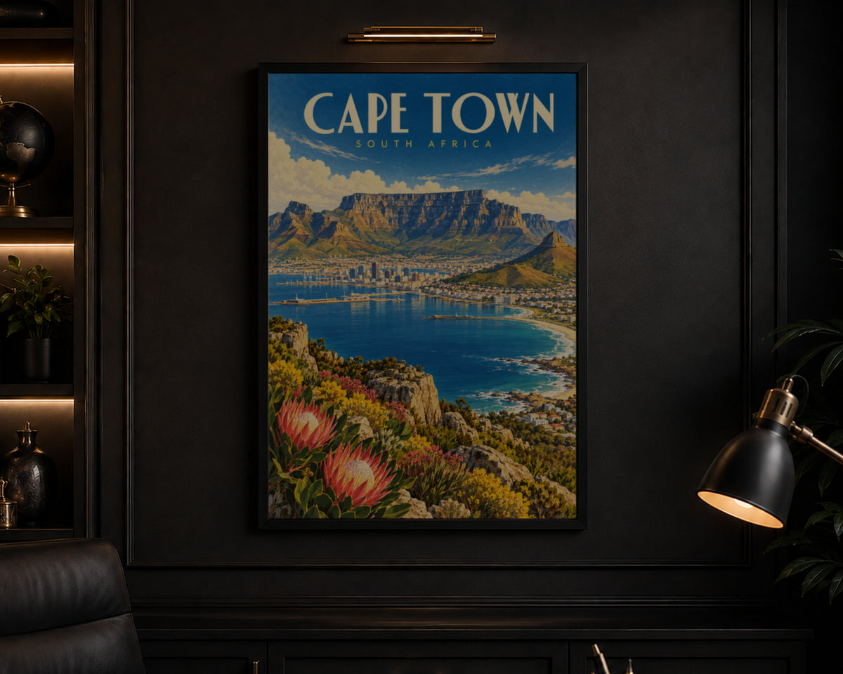 Cape Town South Africa – Vintage Travel Poster Art Print