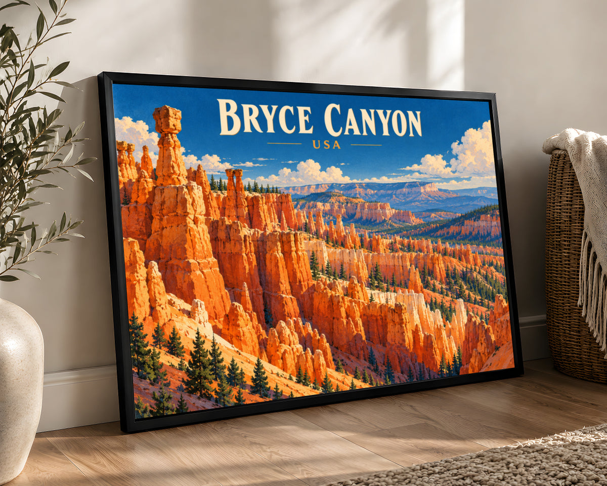 Bryce Canyon USA – Retro Travel Poster Art Print