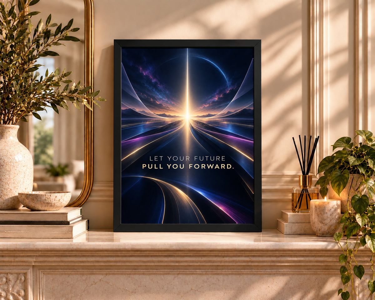Future Pull Forward – Sci-Fi Motivation Poster