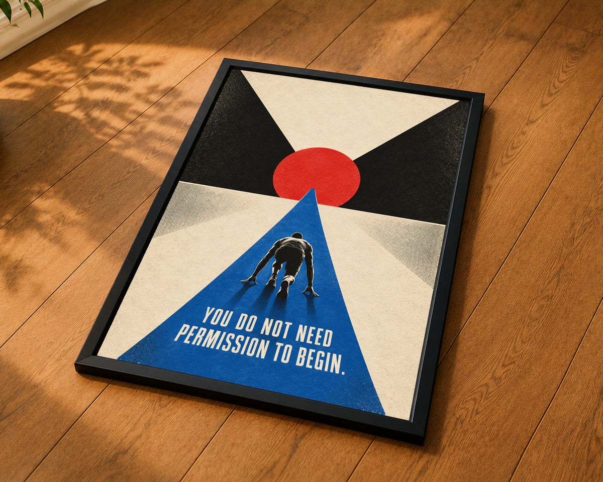 Start Without Permission – Motivational Running Poster