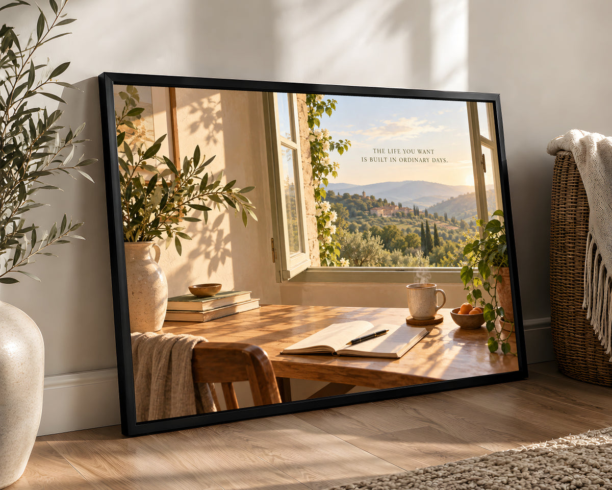 Sunlit Window Desk with Country View – Ordinary Days Wall Art