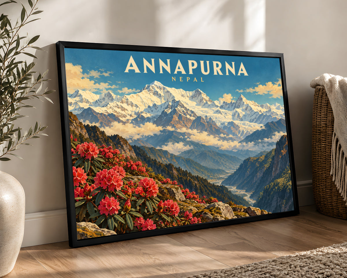 Annapurna Nepal – Vintage Travel Mountain Wall Art
