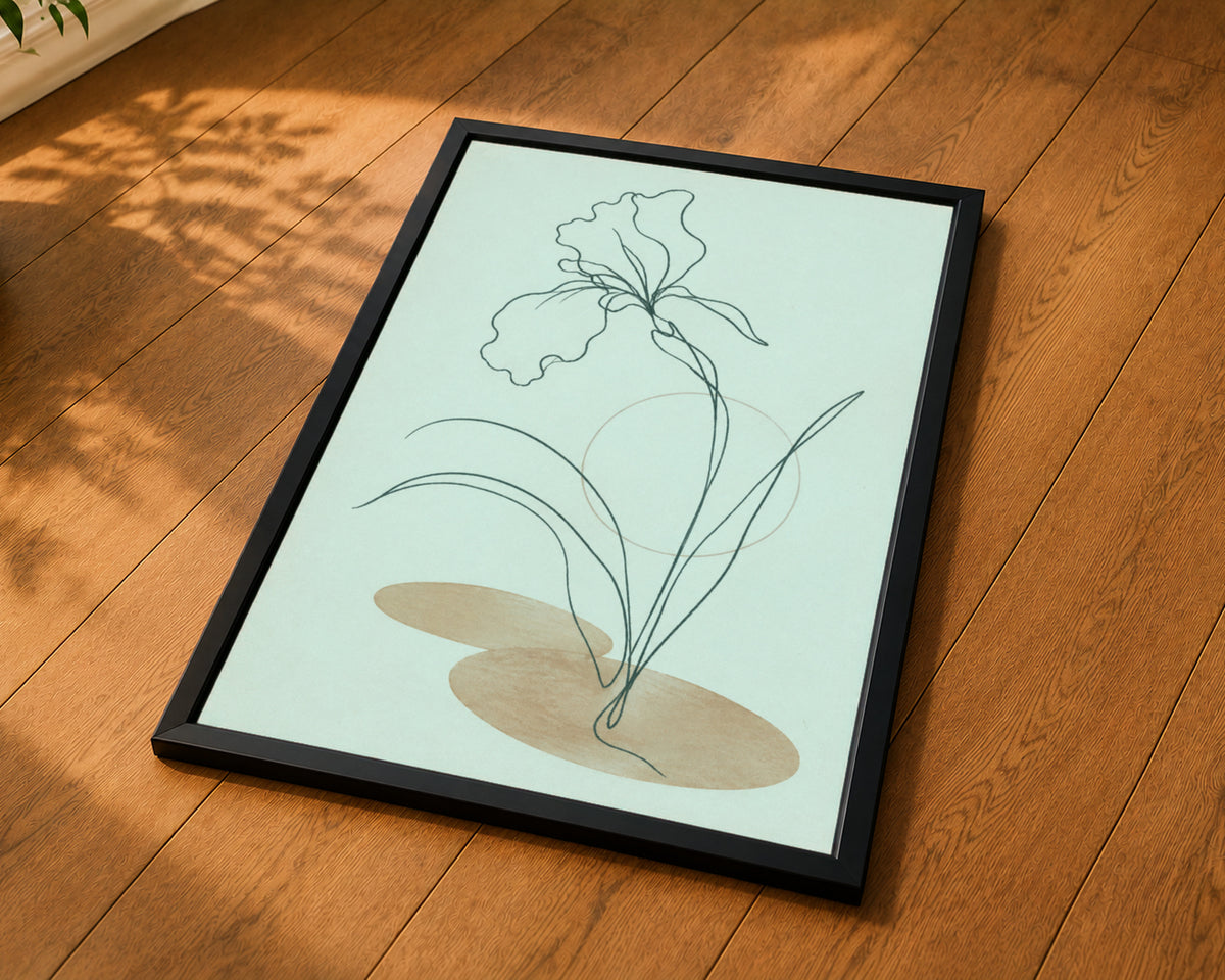 Minimal Floral Line Study – Botanical Minimalist Art Print