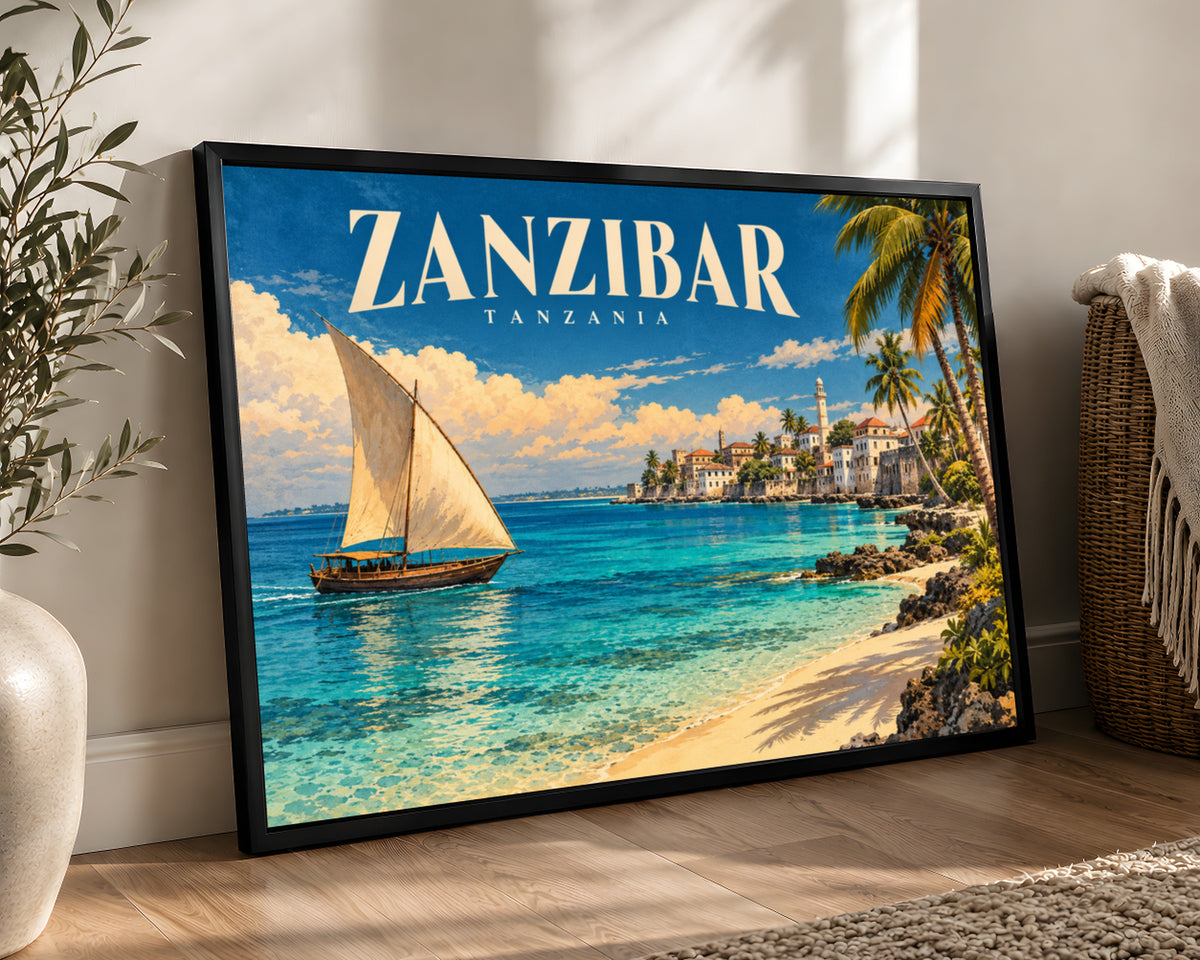 Zanzibar – Vintage Travel Seascape Poster
