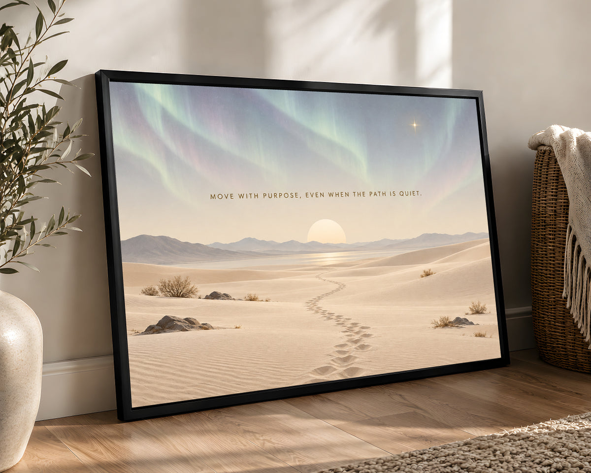 Quiet Desert Path – Serene Desert Quote Art Print