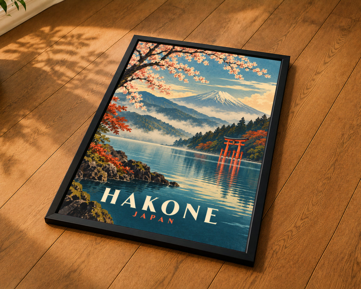 Hakone Japan – Mount Fuji Cherry Blossom Travel Poster