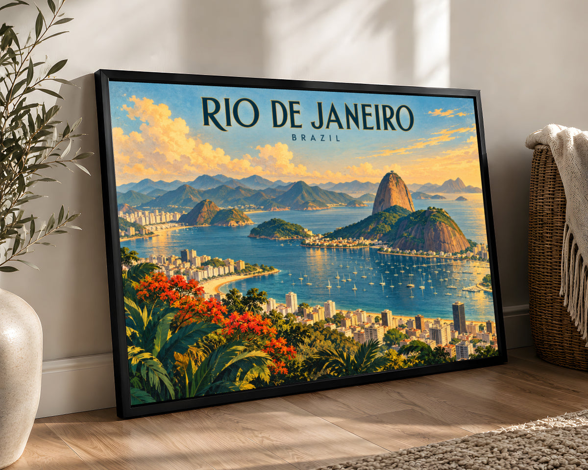 Rio de Janeiro Panorama – Vintage Travel Poster Art Print