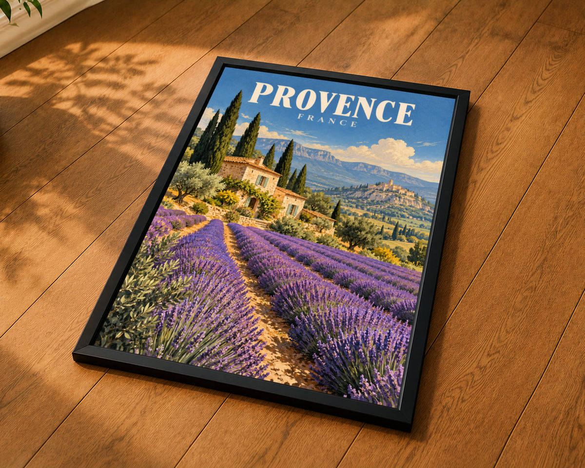 Provence Lavender Fields – Vintage Travel Poster Wall Art