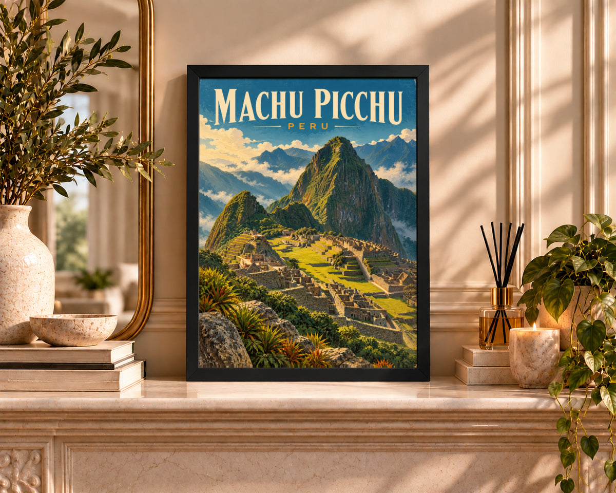 Machu Picchu Peru – Vintage Travel Poster Art Print