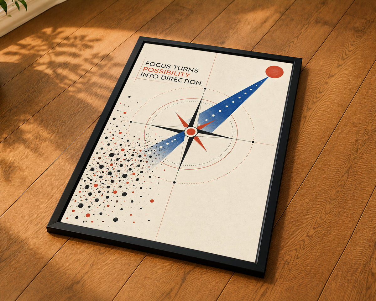 Focus Turns Possibility – Motivational Geometric Wall Art Poster