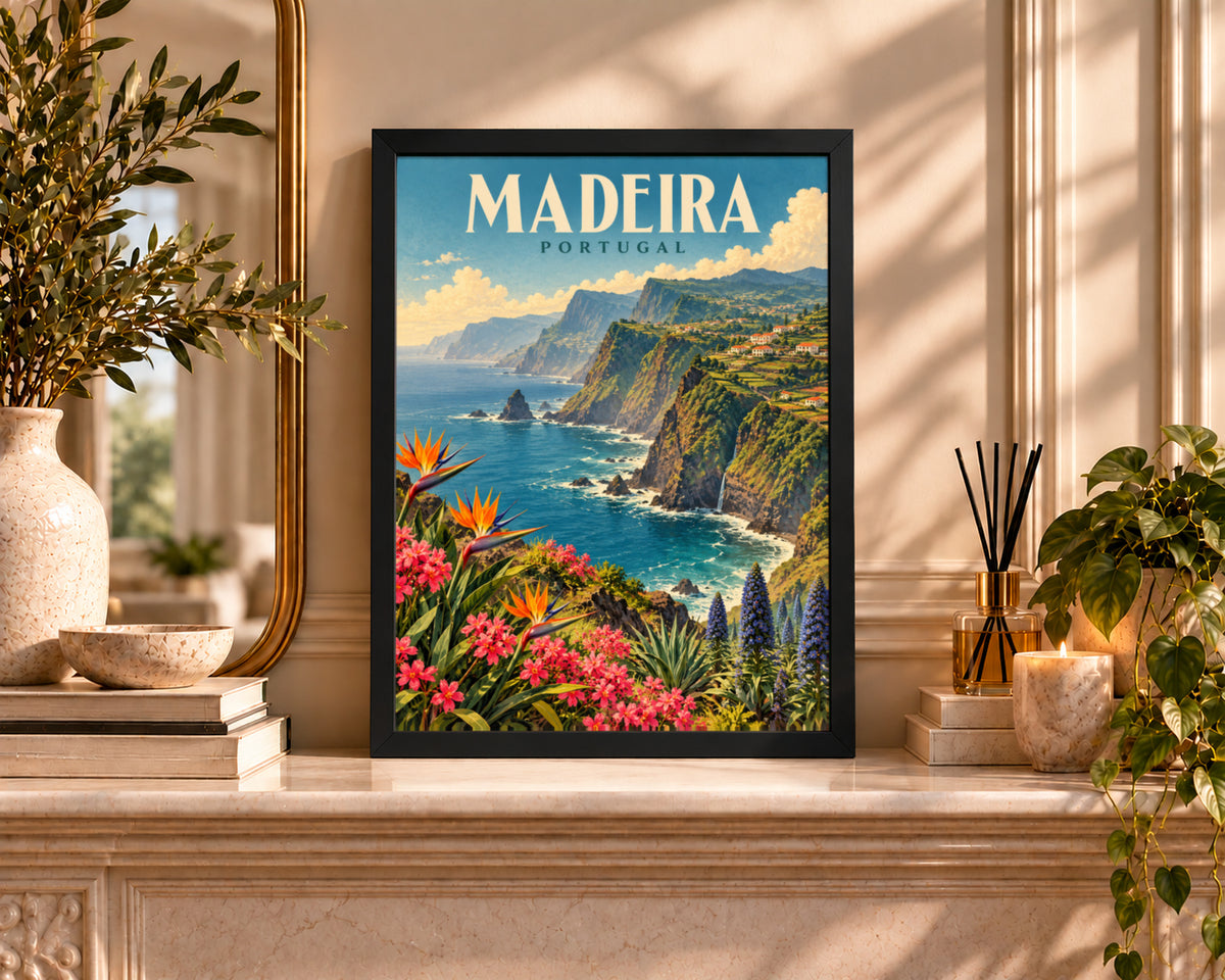Madeira Coast Poster – Vintage Travel Landscape Wall Art