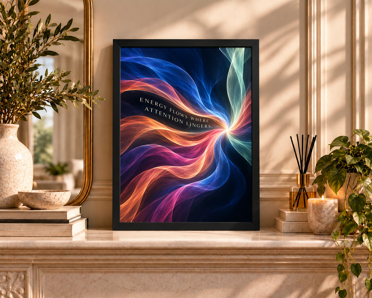 Energy Flows – Abstract Mindfulness Quote Art Print