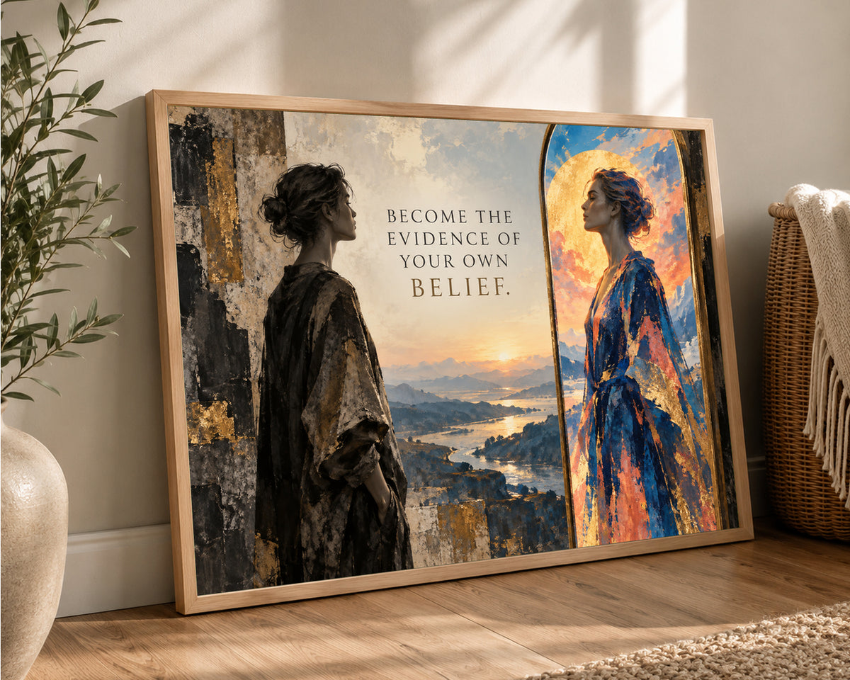 Become the Evidence – Self-Belief Mirror Quote Art Print