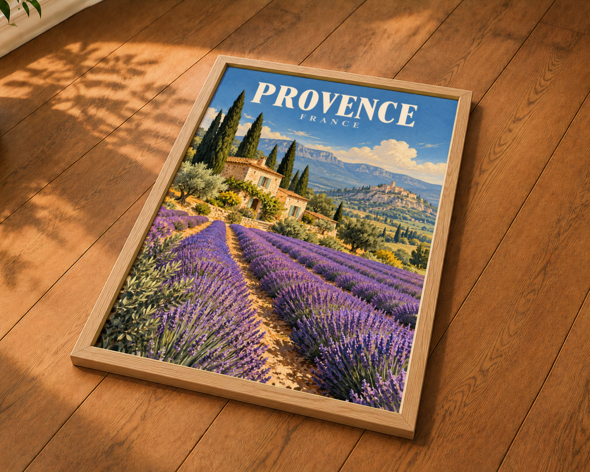 Provence Lavender Fields – Vintage Travel Poster Wall Art