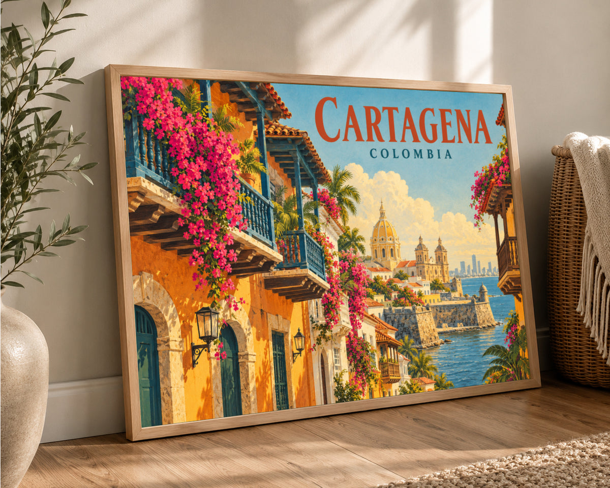 Cartagena Waterfront – Colonial Coastal Travel Poster