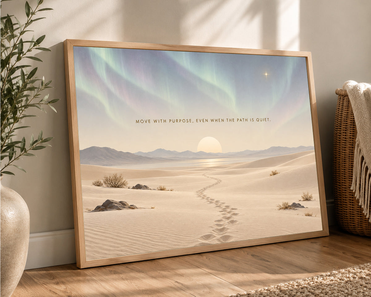 Quiet Desert Path – Serene Desert Quote Art Print
