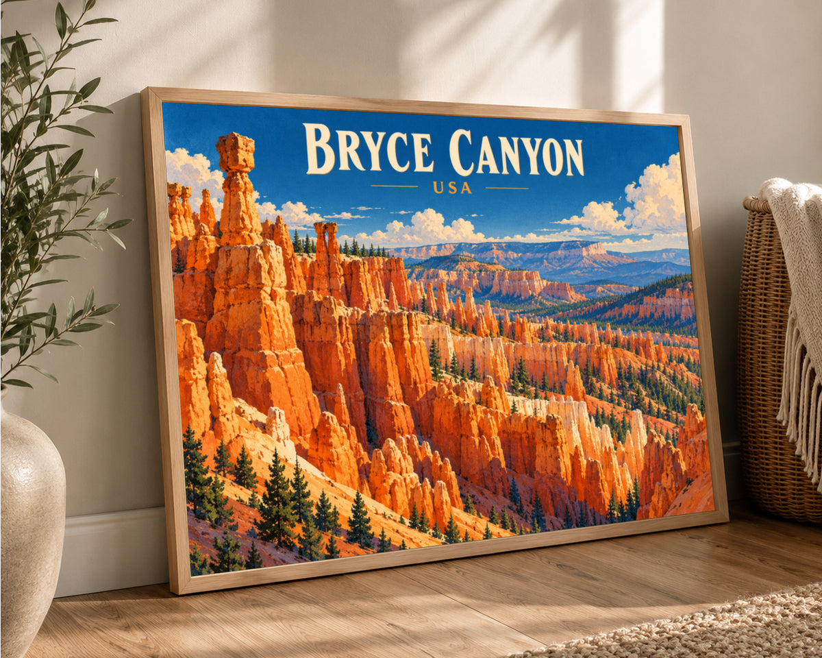 Bryce Canyon USA – Retro Travel Poster Art Print