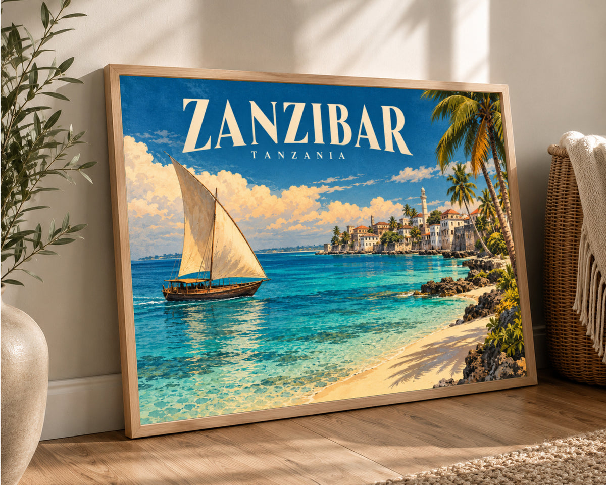 Zanzibar – Vintage Travel Seascape Poster