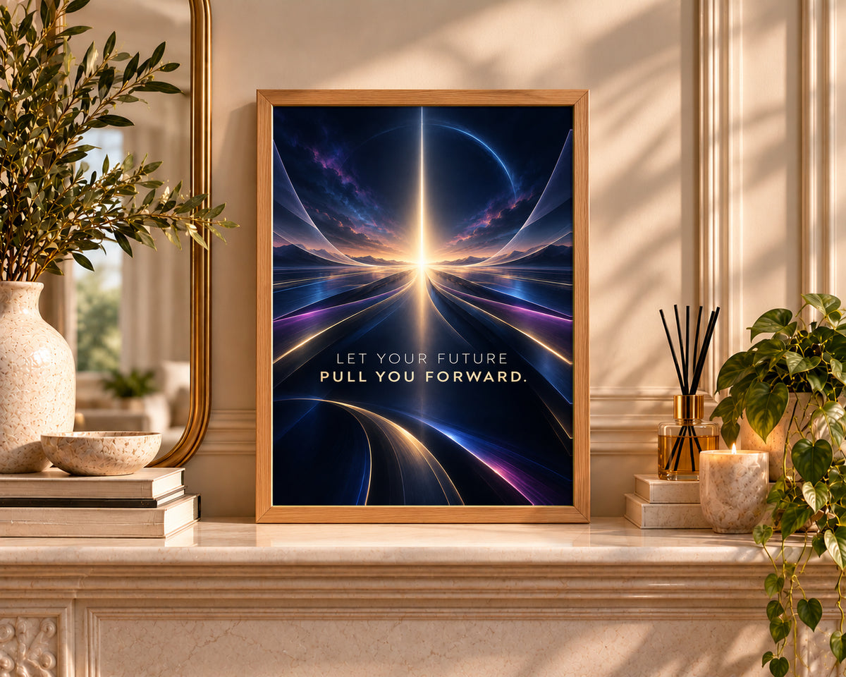Future Pull Forward – Sci-Fi Motivation Poster