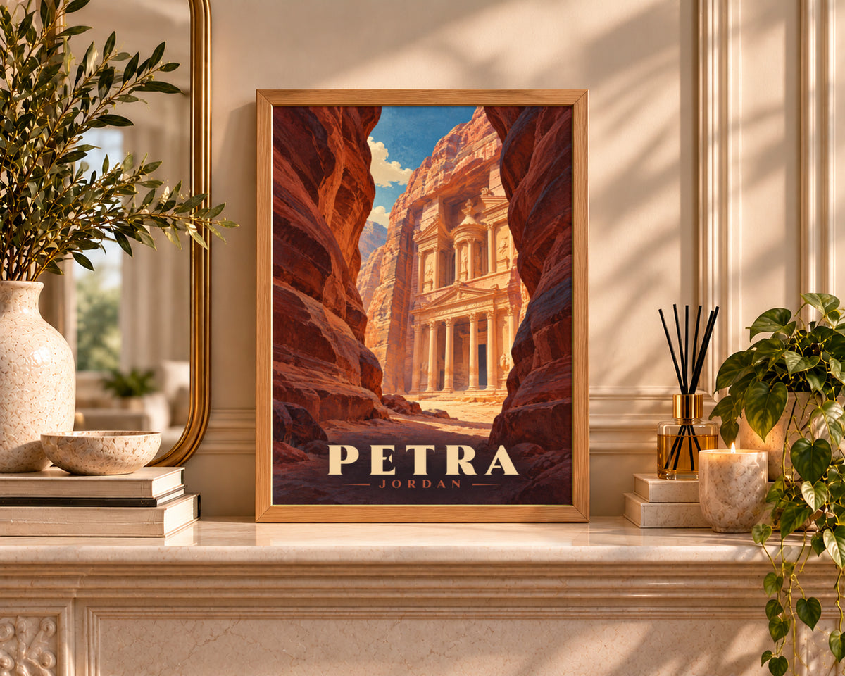 Petra Jordan Canyon Temple – Travel Destination Wall Art