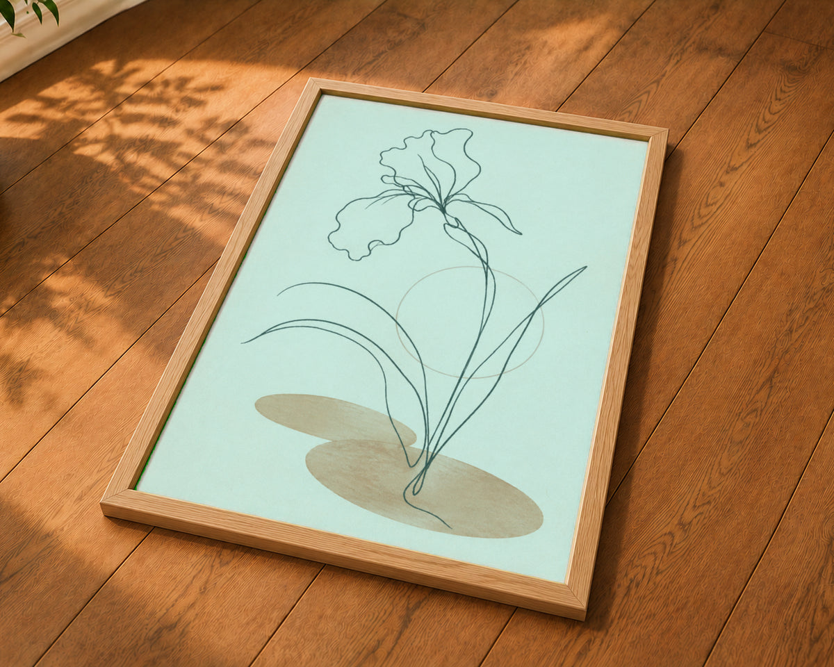 Minimal Floral Line Study – Botanical Minimalist Art Print