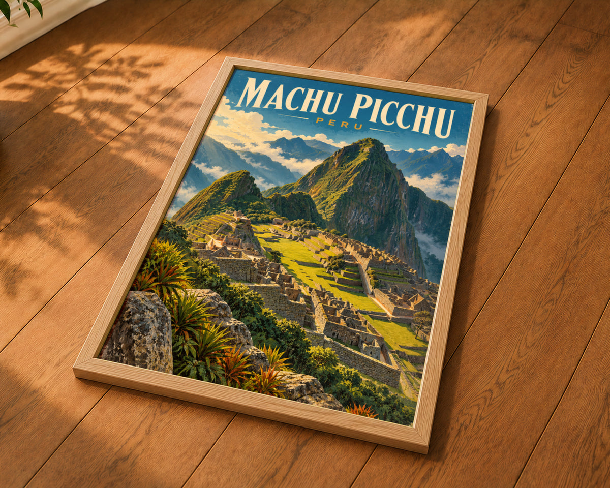 Machu Picchu Peru – Vintage Travel Poster Art Print