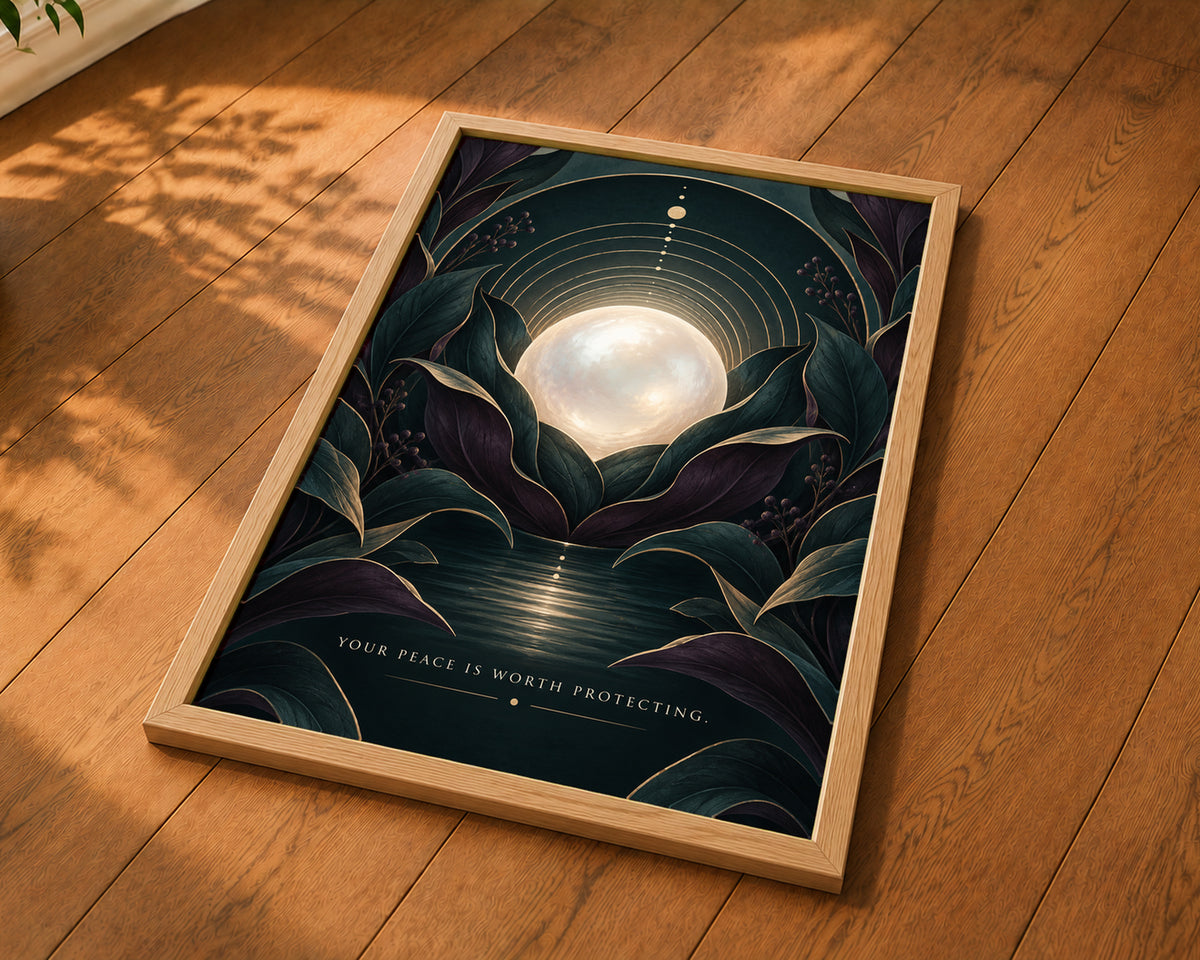 Moonlit Botanical Sanctuary – Art Deco Botanical Wall Art